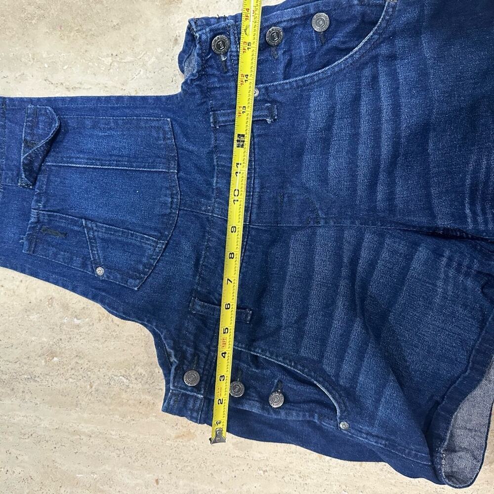L.E.I. Dark Wash Denim Overall Shorts Size S - Picture 4 of 8